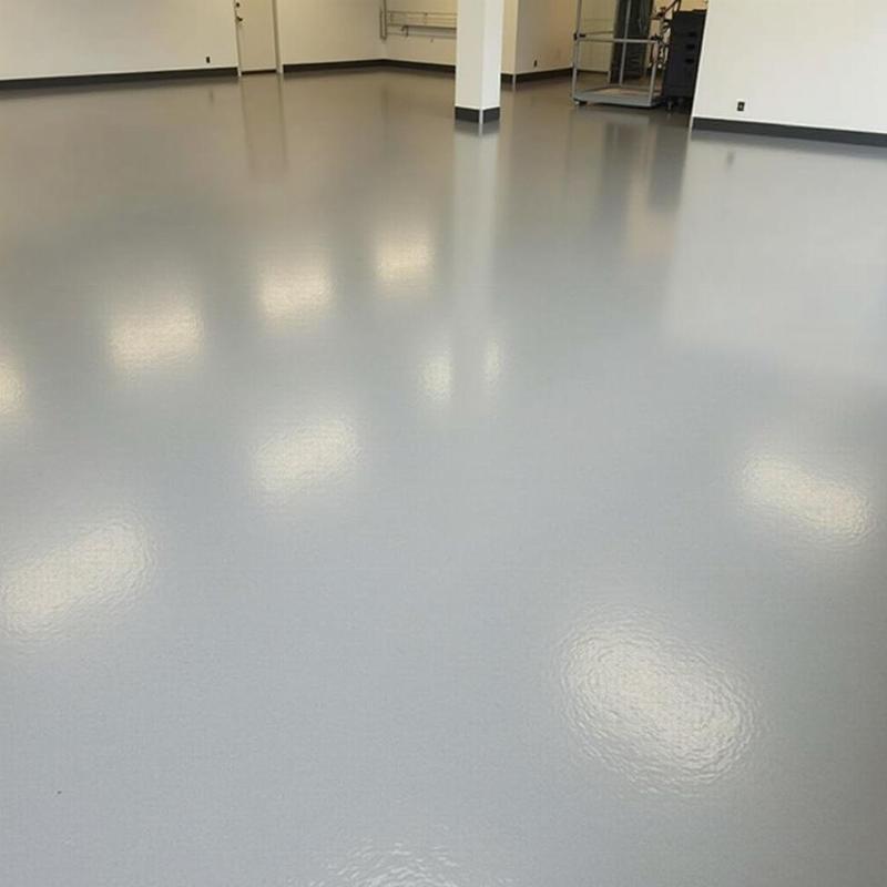 Sàn sơn epoxy hoàn thiện với bề mặt bóng đẹp, chống hóa chất, dễ vệ sinh.